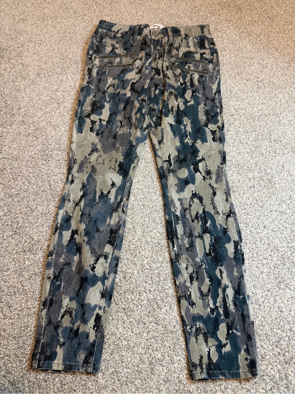 PAIGE Women's Camouflage Skinny Jeans - Olive & Black